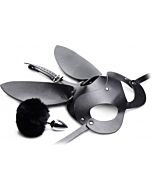 Kit maschera e coniglietto coda anale, nero