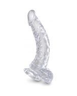 King cock - dildo curvo realistico, trasparente -16,5 cm