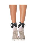 Calze bianche avenue Leg con volant decorativo e fiocco