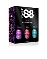 S8 set di oli da massaggio 3 uts x 50ml