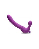 Imbracatura revolver Royal con dildo vibrante in silicone - viola