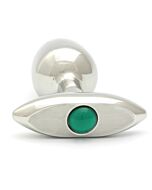 Spina di vetro pressato boccioli di rosa anale acero 65 x 30mm verde