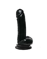 Basix pene gelatina aspirazione nero 18 cm