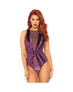 Body con pizzo e trasparenze - viola