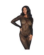 Abito a maniche lunghe a righe - nero