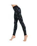 Leggings neri con stampa floreale