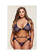 Set giarrettiera in pizzo set cintura giarrettiera - blu