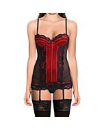 Corpetto vamp nero / rosso