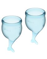 Satisfyer feel secure kit coppetta mestruale azzurro 15 + 20ml