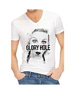 T-shirt divertente con foro di gloria