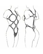 Donna dallo stile audace in pelle