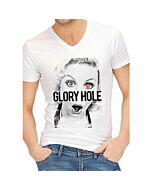 T-shirt divertente con foro di gloria