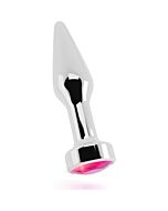 Ricco plug argento r9 anale metallo zaffiro rosa 10cm