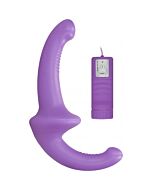 Dildo vibrante con imbracatura senza attacco in silicone - viola