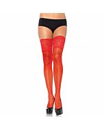 Calze autoadesive rosse avenue gamba con ampio pizzo