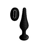 Plug anale in silicone con telecomando - Nero