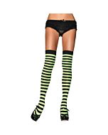 Collant coprente a strisce nero-verde avenue Leg