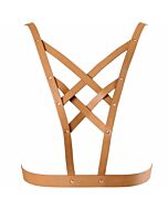 Imbracatura a croce labirinto indiscrets Bijoux con scollo - marrone