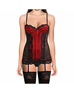 Corpetto vamp nero / rosso