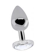 Love plug cuore e diamante 8 cm argento