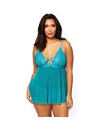 Babydoll e perizoma Leg avenue - blu