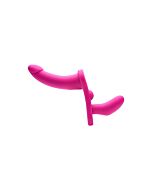 Il suo doppio take - dildo con imbracatura - rosa