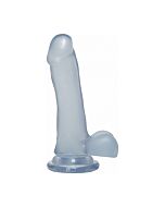 Pene di gelatine di cristallo con testicoli 26 cm - traslucido