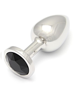 Boccioli di rosa swarovski acciaio anale 61 x 35mm cristallo jet nero