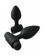 Spina vibrante nera - Renegade Vibes-O-Spades: Kit di vibratori anali in silicone di alta qualità con mini pallina vibrante