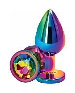 Plug anale multicolore in alluminio leggero - Eccitazione visiva e sensoriale
