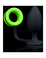 Ouch! Anello per il Pene con Plug Anale - Glow in the Dark