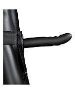 Ouch! Dildo Cavo Curvo Testurizzato con Cinturino Strap-On - Nero 20cm