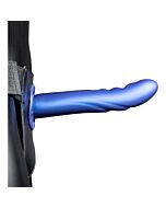 Ouch - Imbracatura Strap-On Curva Testurizzata - Blu Metalizzato