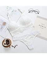 Set in pizzo floreale - Bianco
