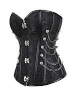Corset Odile Nero PVC Argento - Taglia L