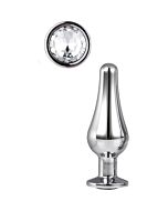 Punta Gioiello Anale Luminosa - Plug anale in alluminio con pietra preziosa
