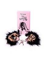 Manette di peluche leopardo