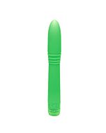 Vibratore verde neon sottile striato e sottile