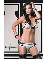 Set reggiseno e collant in pizzo bianco leg avenue