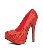 Decolleté scozzese avenue leg rojo satinado con strass