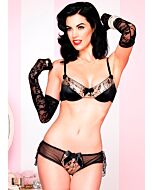 Leg avenue 2pc splendido set negro-nude