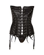Corsetto con lacci avanza e perizoma nero