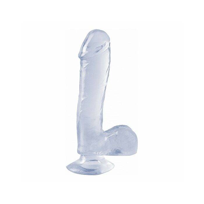 Basix pene de gelatina ventosa trasparente 19 cm