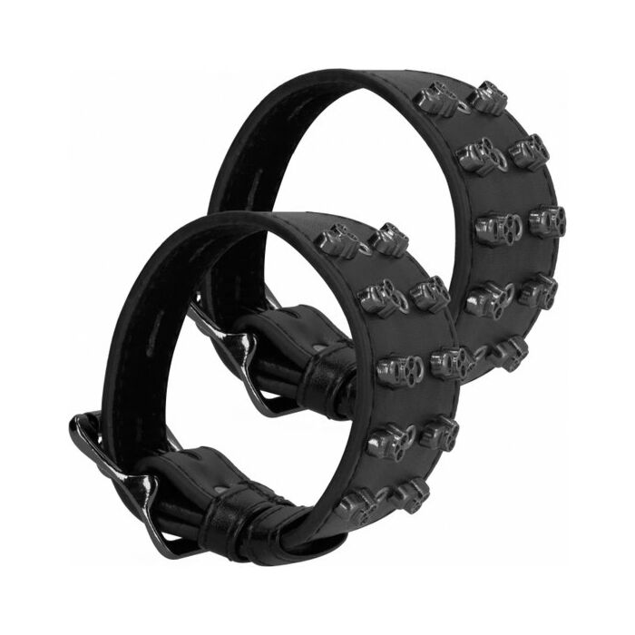 Ahia! teschi e ossa - manette con teschio - nero