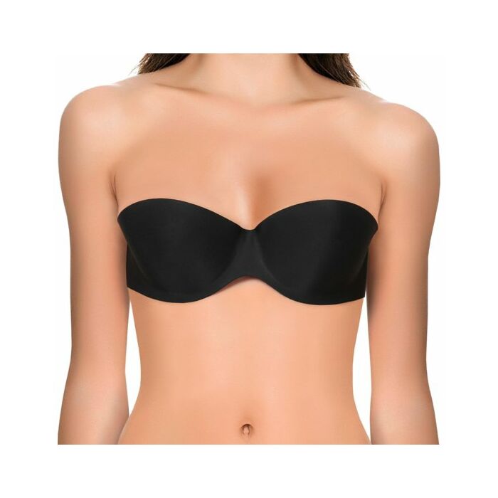 Reggiseno senza spalline autoadesivo classico invisibile - colore nero