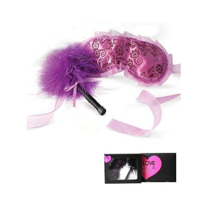 Kit piume e maschera lilla