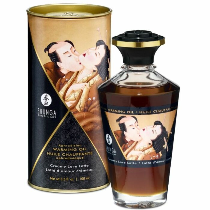 Shunga massaggio olio effetto calore aroma cremoso amore latte 100 ml