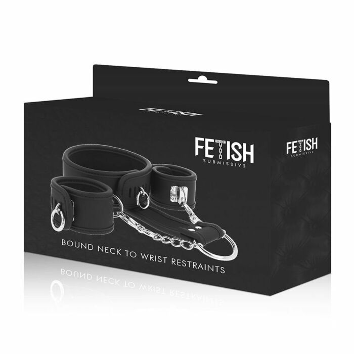 Manette e collana in pelle vegana sottomesse fetish