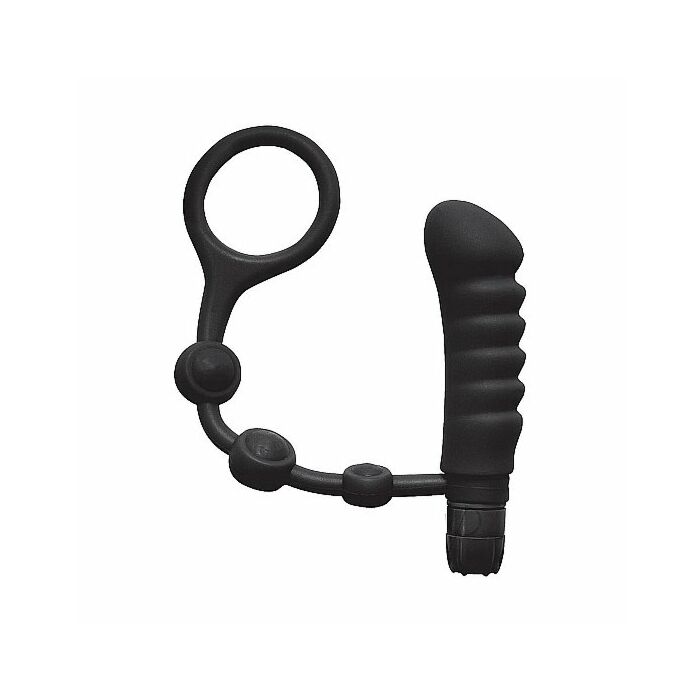 La mia spina vibrante cockring con anello - nera