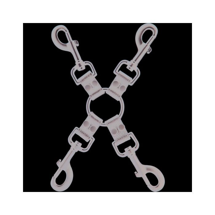 Accessorio fetish con clip in metallo e pelle